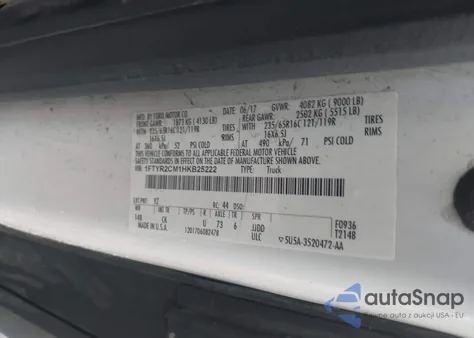 2017 Ford Transit-250 из США, поврежденный, VIN 1FTYR2CM1HKB25222